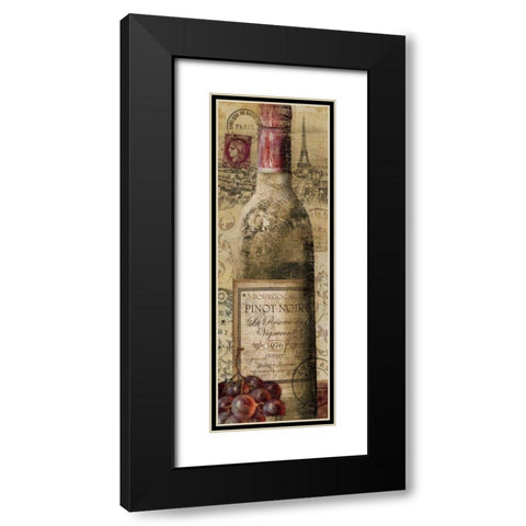 European Wines II Black Modern Wood Framed Art Print with Double Matting by Charron, Veronique