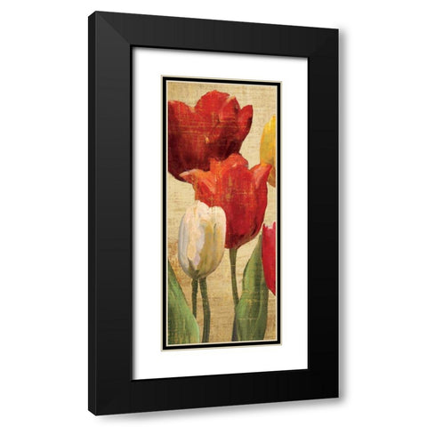 Tulip Fantasy on Cream II Black Modern Wood Framed Art Print with Double Matting by Hageman, Marilyn