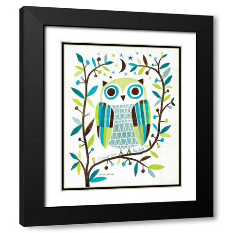 Night Owl II Black Modern Wood Framed Art Print with Double Matting by Mullan, Michael