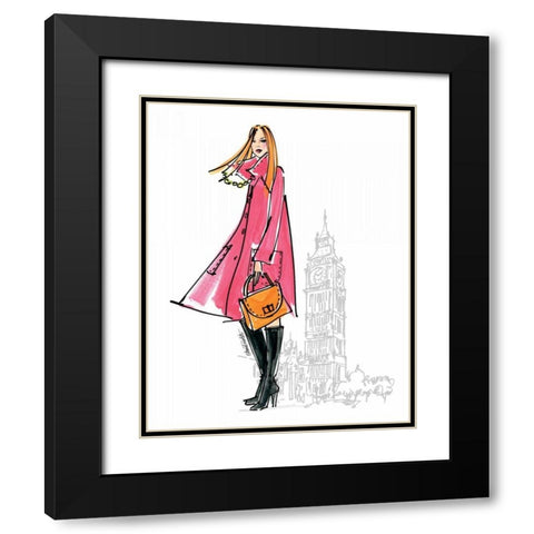 Colorful Fashion I - London Black Modern Wood Framed Art Print with Double Matting by Tavoletti, Anne