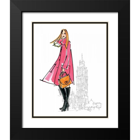 Colorful Fashion I - London Black Modern Wood Framed Art Print with Double Matting by Tavoletti, Anne