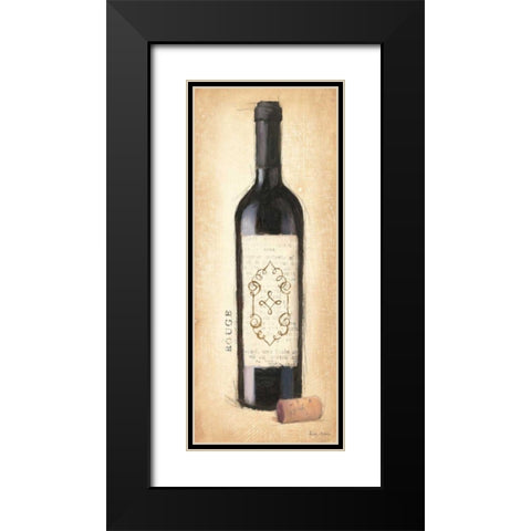 Vintage Rouge Bottle Black Modern Wood Framed Art Print with Double Matting by Adams, Emily