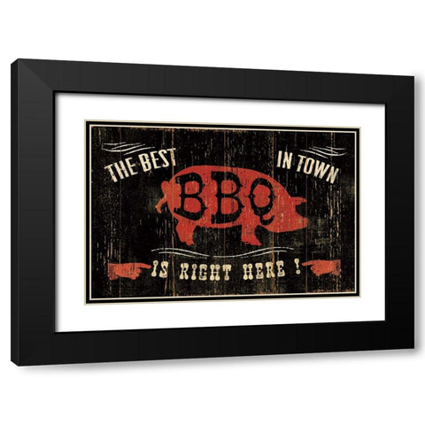 The Best BBQ in Town Black Modern Wood Framed Art Print with Double Matting by Pela Studio