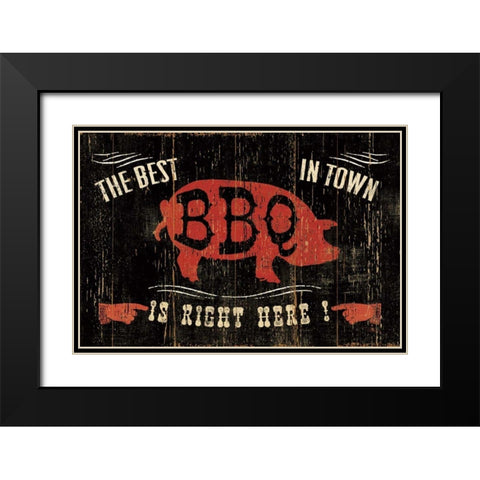 The Best BBQ in Town Black Modern Wood Framed Art Print with Double Matting by Pela Studio