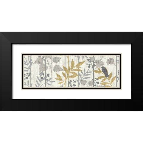 Garden Leaves Panel II Black Modern Wood Framed Art Print with Double Matting by Wild Apple Portfolio