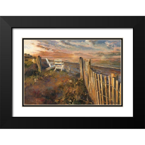 The Beach at Sunset Black Modern Wood Framed Art Print with Double Matting by Hageman, Marilyn