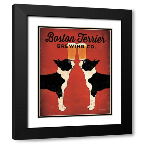 Boston Terrier Brewing Co Black Modern Wood Framed Art Print with Double Matting by Fowler, Ryan