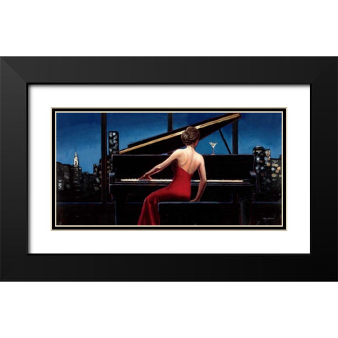 Lady in Red Black Modern Wood Framed Art Print with Double Matting by Fabiano, Marco