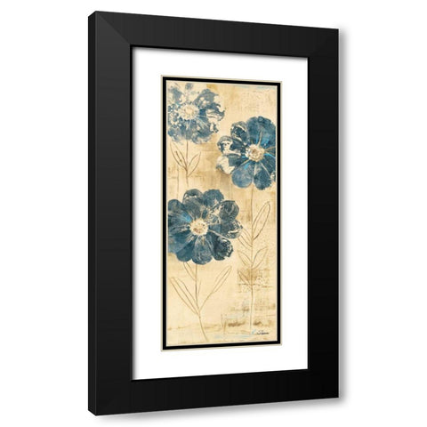 Daisy Trio II Black Modern Wood Framed Art Print with Double Matting by Hristova, Albena
