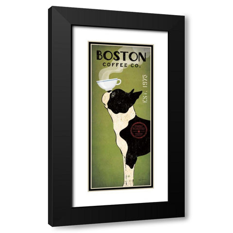 Boston Terrier Coffee Co Black Modern Wood Framed Art Print with Double Matting by Fowler, Ryan