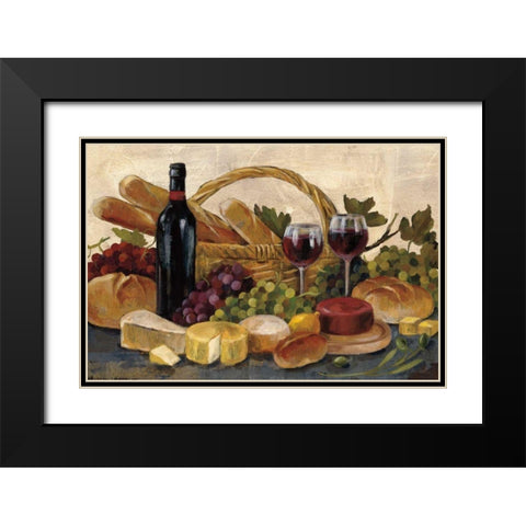 Tuscan Evening Wine Crop Black Modern Wood Framed Art Print with Double Matting by Vassileva, Silvia