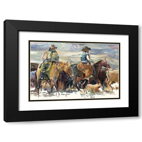 The Roundup Black Modern Wood Framed Art Print with Double Matting by Hageman, Marilyn