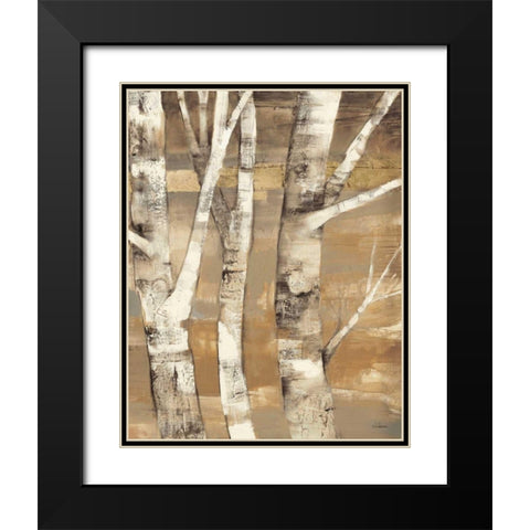 Wandering Through the Birches II Black Modern Wood Framed Art Print with Double Matting by Hristova, Albena