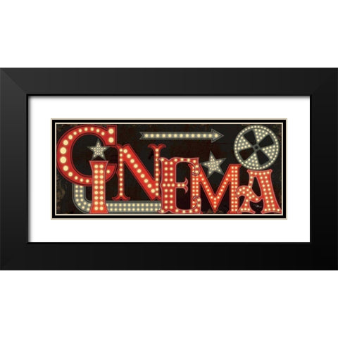 Movie Lights I Black Modern Wood Framed Art Print with Double Matting by Pela Studio