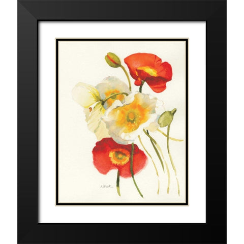 Red and White Icelands II Black Modern Wood Framed Art Print with Double Matting by Novak, Shirley