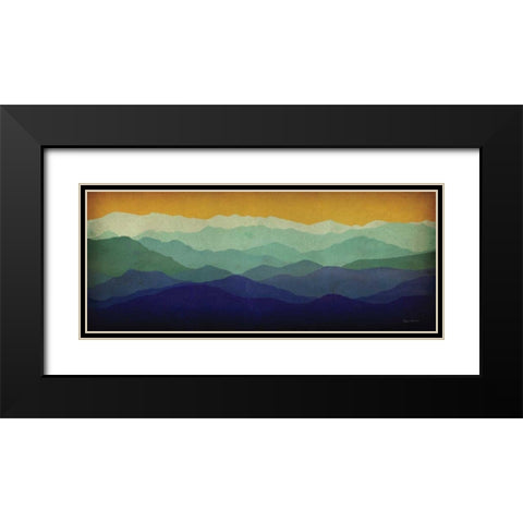 Yellow Sky Mountains Black Modern Wood Framed Art Print with Double Matting by Fowler, Ryan