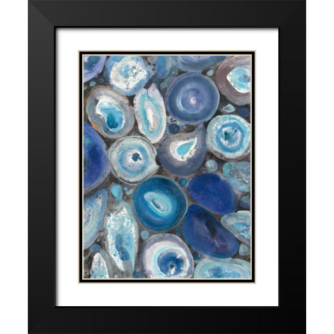 Stone Circle II Black Modern Wood Framed Art Print with Double Matting by Hristova, Albena