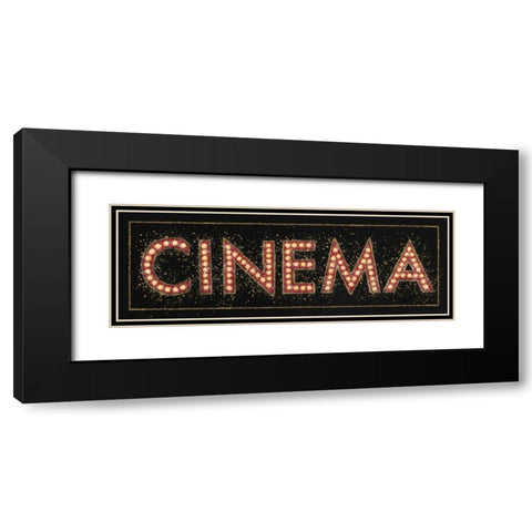 Cinema Marquee Black Modern Wood Framed Art Print with Double Matting by Wiens, James