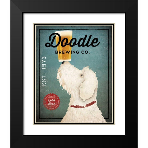 Doodle Beer Black Modern Wood Framed Art Print with Double Matting by Fowler, Ryan