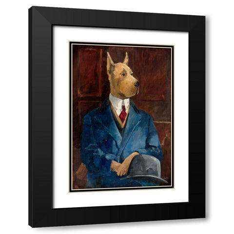 Inspector Dogleash Black Modern Wood Framed Art Print with Double Matting by Tillmon, Avery