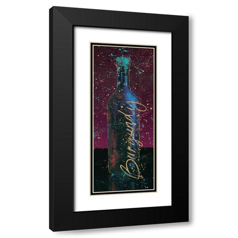 Wine Splash Dark V Black Modern Wood Framed Art Print with Double Matting by Wellington Studio