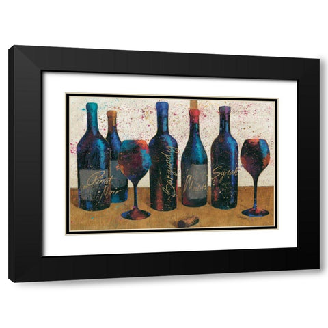 Wine Splash Light I Black Modern Wood Framed Art Print with Double Matting by Wellington Studio