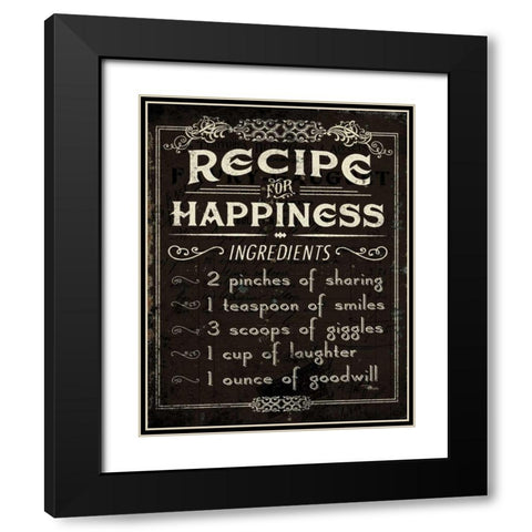 Life Recipes IV Black Modern Wood Framed Art Print with Double Matting by Pela Studio