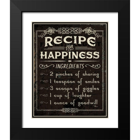 Life Recipes IV Black Modern Wood Framed Art Print with Double Matting by Pela Studio