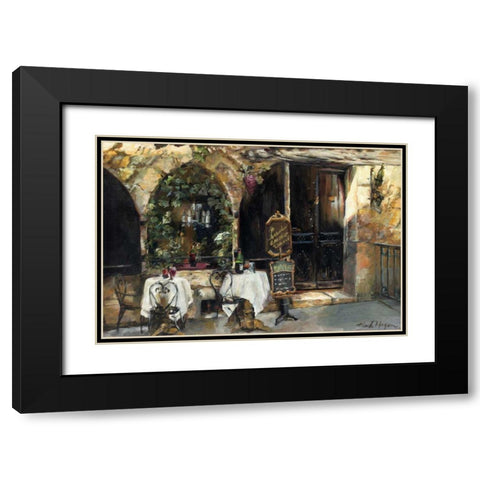 Meeting at the Cafe Black Modern Wood Framed Art Print with Double Matting by Hageman, Marilyn
