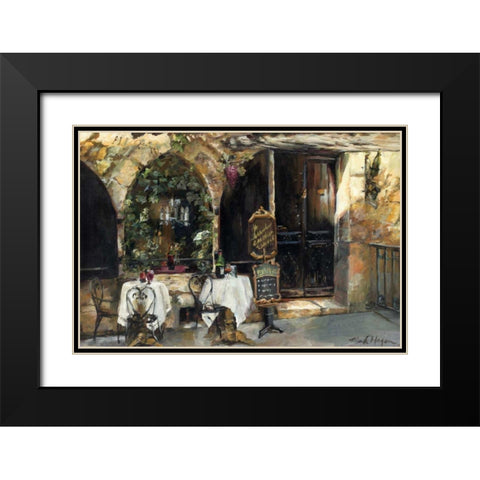 Meeting at the Cafe Black Modern Wood Framed Art Print with Double Matting by Hageman, Marilyn