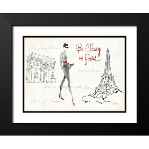 Red Flair VII Black Modern Wood Framed Art Print with Double Matting by Tavoletti, Anne