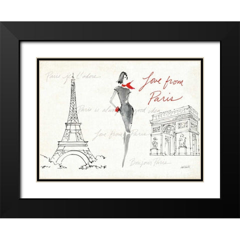 Red Flair VIII Black Modern Wood Framed Art Print with Double Matting by Tavoletti, Anne