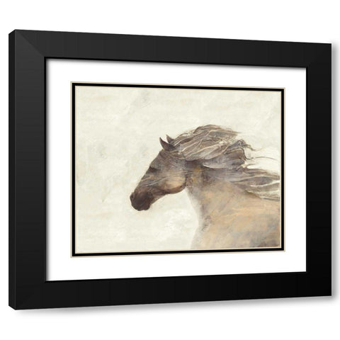 Into the Wind Ivory Black Modern Wood Framed Art Print with Double Matting by Hristova, Albena