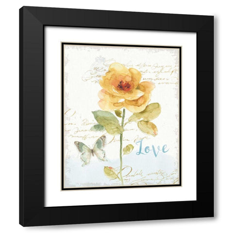 Rainbow Seeds Floral VIII Love Black Modern Wood Framed Art Print with Double Matting by Audit, Lisa