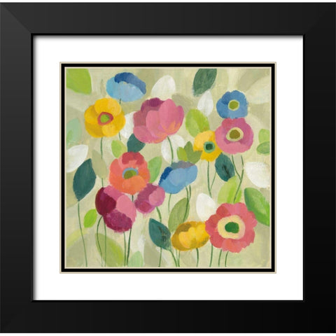 Fairy Tale Flowers I Black Modern Wood Framed Art Print with Double Matting by Vassileva, Silvia