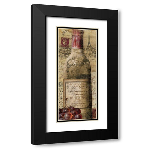 European Wines II Black Modern Wood Framed Art Print with Double Matting by Charron, Veronique