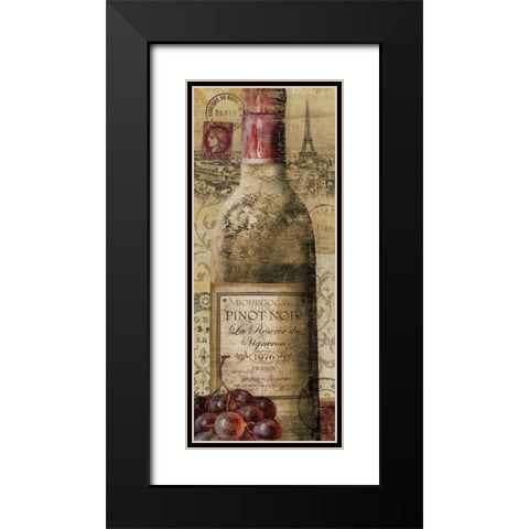 European Wines II Black Modern Wood Framed Art Print with Double Matting by Charron, Veronique