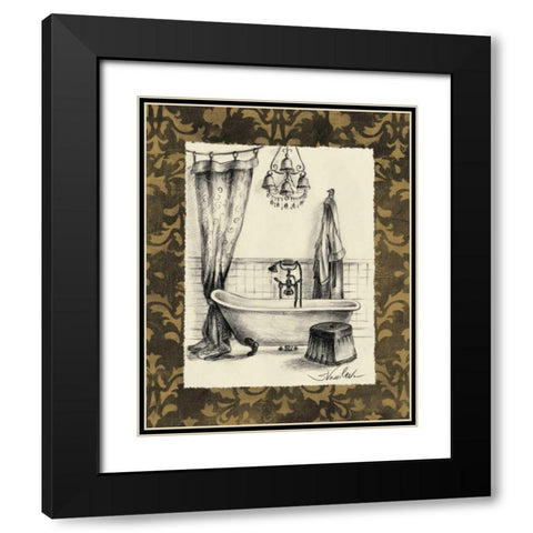 Elegant Bath II Black Modern Wood Framed Art Print with Double Matting by Vassileva, Silvia