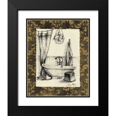 Elegant Bath II Black Modern Wood Framed Art Print with Double Matting by Vassileva, Silvia