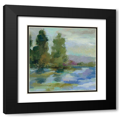 Sunrise at the Lake I Black Modern Wood Framed Art Print with Double Matting by Vassileva, Silvia