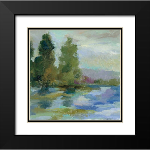 Sunrise at the Lake I Black Modern Wood Framed Art Print with Double Matting by Vassileva, Silvia