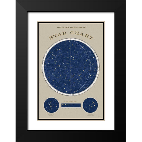 Northern Star Chart Black Modern Wood Framed Art Print with Double Matting by Schlabach, Sue
