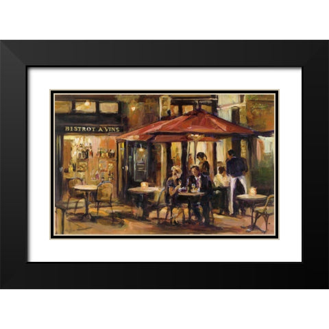Bistrot a Vins Warm Black Modern Wood Framed Art Print with Double Matting by Hageman, Marilyn
