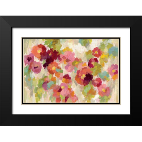 Coral and Emerald Garden I Black Modern Wood Framed Art Print with Double Matting by Vassileva, Silvia