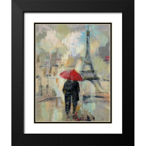 Rain in the City II Black Modern Wood Framed Art Print with Double Matting by Vassileva, Silvia
