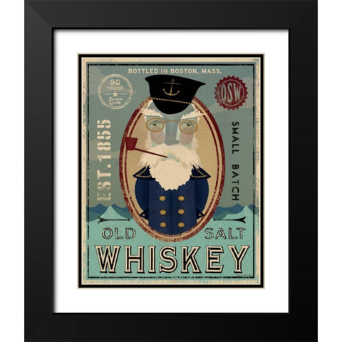 Fisherman III Old Salt Whiskey Black Modern Wood Framed Art Print with Double Matting by Ryan, Fowler