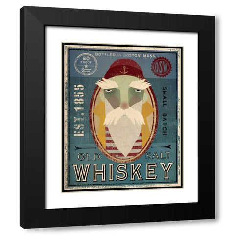 Fisherman VIII Old Salt Whiskey Black Modern Wood Framed Art Print with Double Matting by Ryan, Fowler