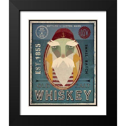 Fisherman VIII Old Salt Whiskey Black Modern Wood Framed Art Print with Double Matting by Ryan, Fowler