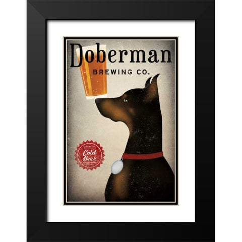Doberman Brewing Company Black Modern Wood Framed Art Print with Double Matting by Fowler, Ryan