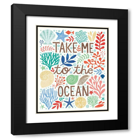 Under Sea Treasures IV Black Modern Wood Framed Art Print with Double Matting by Mullan, Michael